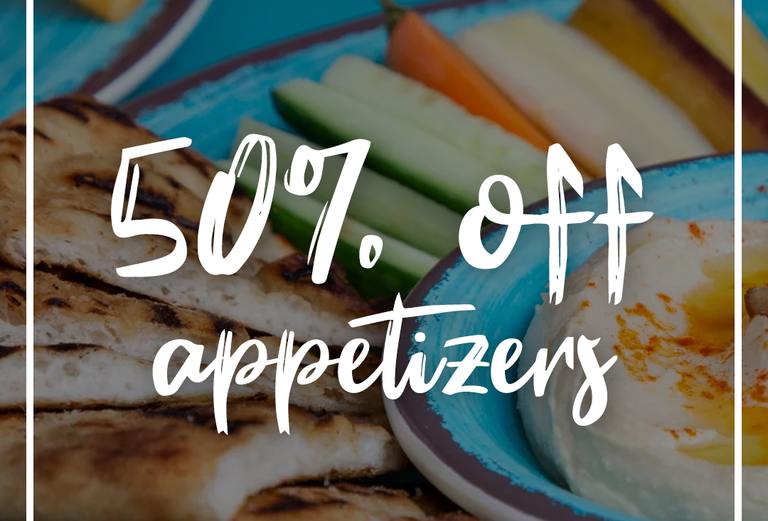 50% off Appetizers