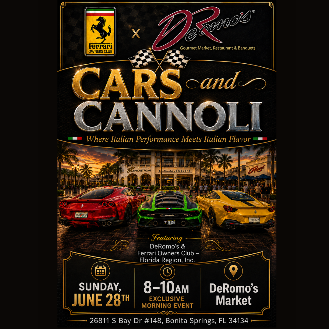 Cars and Cannolis at DeRomo’s Gourmet Market