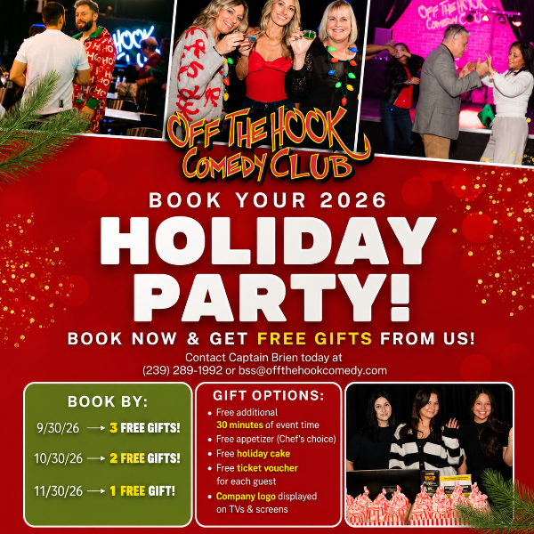 Book your Holiday Party at Off the Hook Comedy Club!