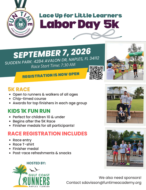 Lace up for Little Learners Labor Day 5k Fun Time Early Childhood Academy
